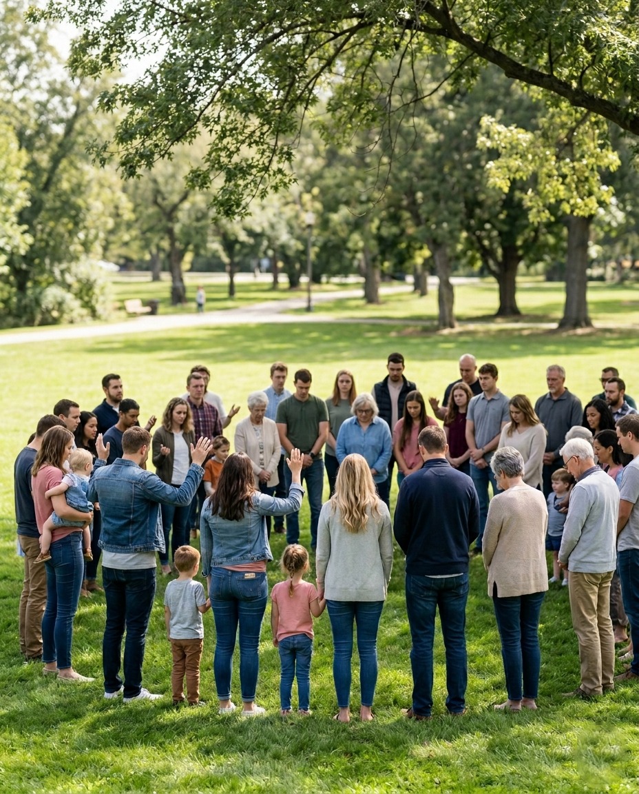 Assemblée de la Communauté Baptiste de Belgique réunie en plein air
